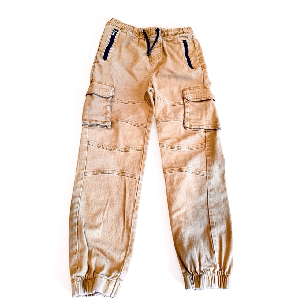 Steve's Jeans Medium Brown Cargo Pants, Size M, Elastic Drawstring Waist